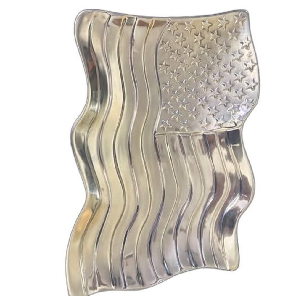 Mariposa American Flag Wavy Platter 16x 10.5"